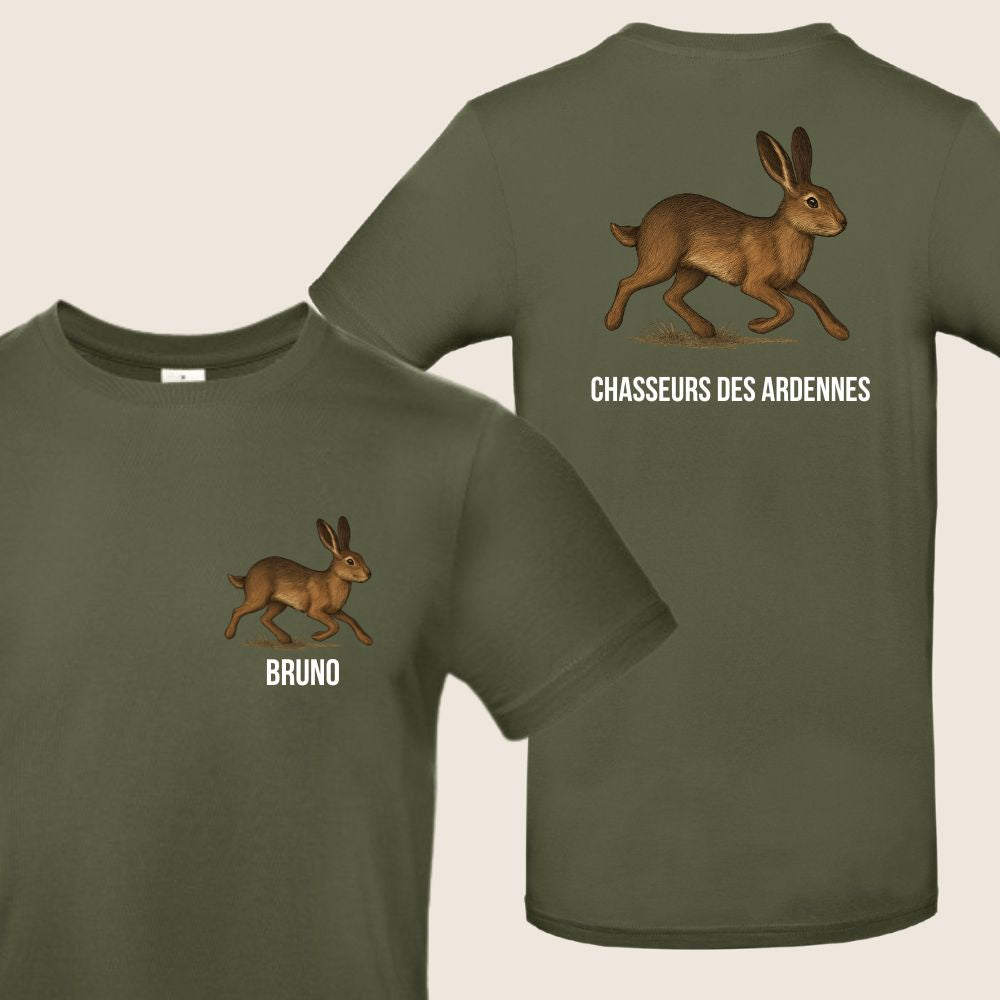 T-shirt Kaki Chasseur Personnalisable