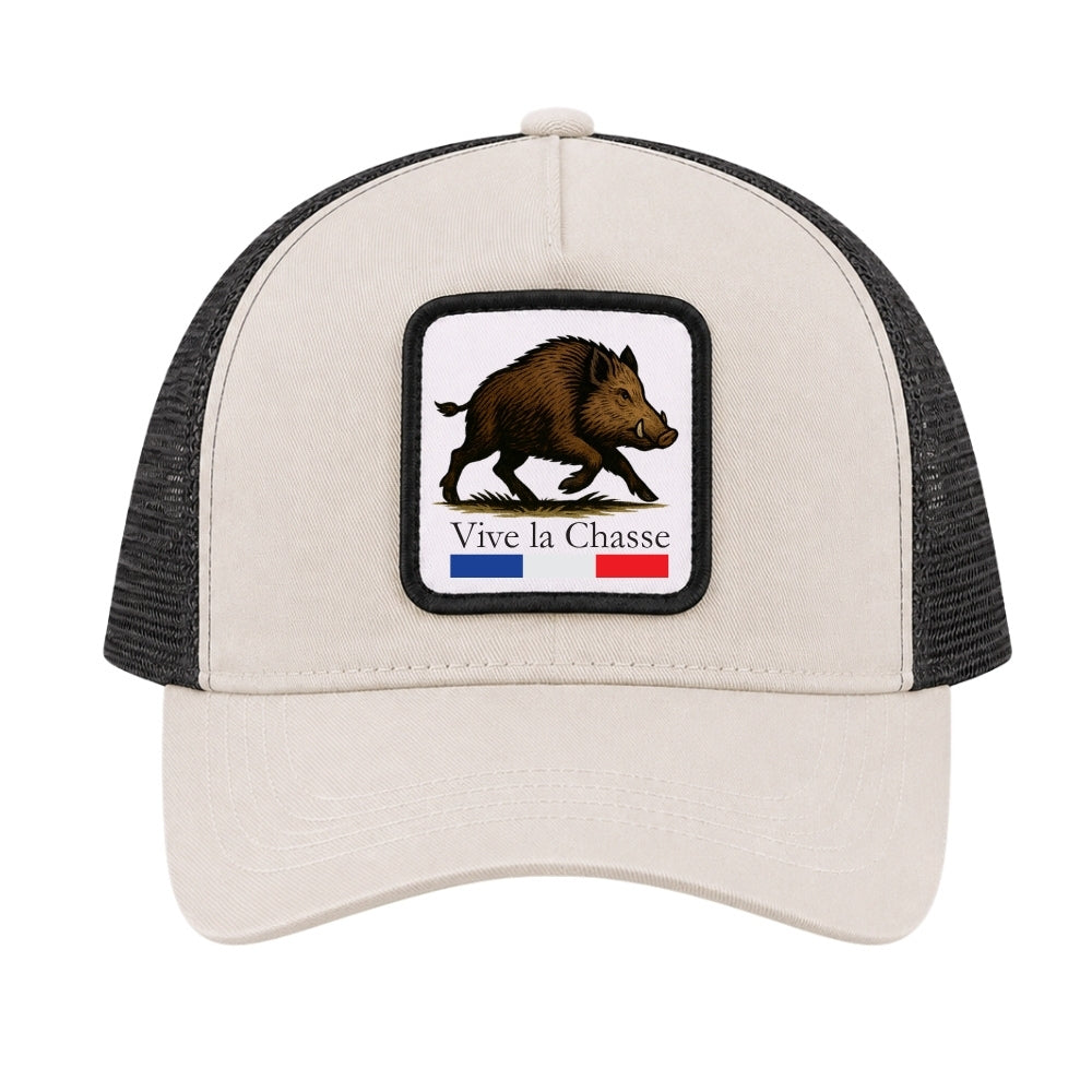 Casquette Chasseur Sable avec patch "Vive la chasse" Personnalisable