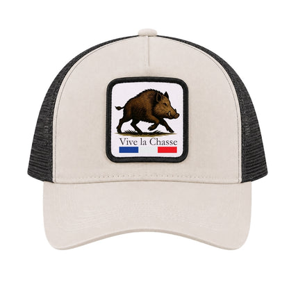 Casquette Chasseur Sable avec patch "Vive la chasse" Personnalisable