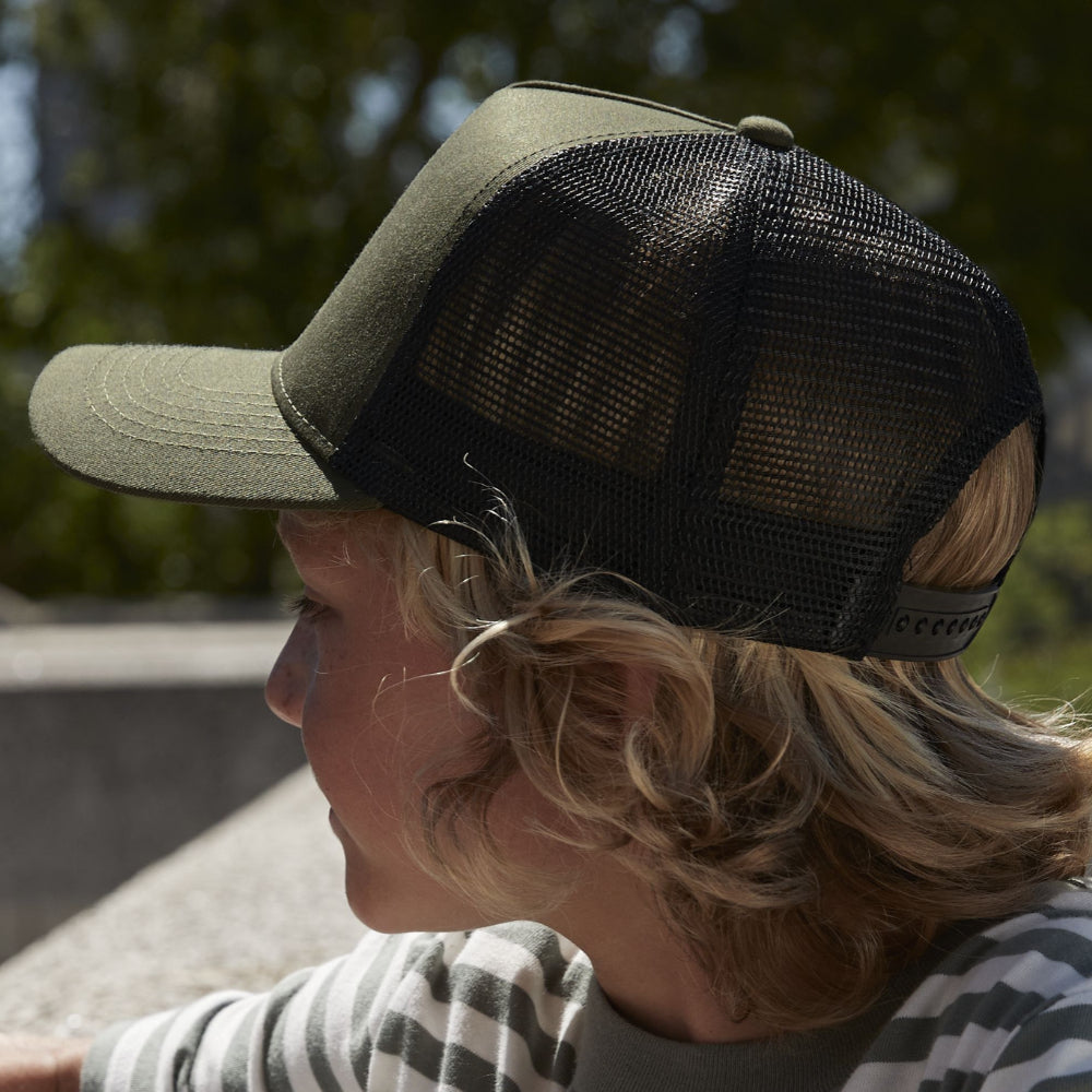 Casquette américaine enfant Pêcheur Kaki Personnalisable