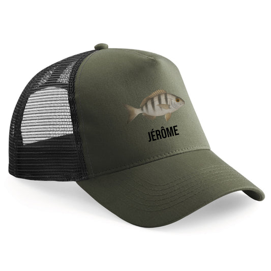 Casquette américaine enfant Pêcheur Kaki Personnalisable
