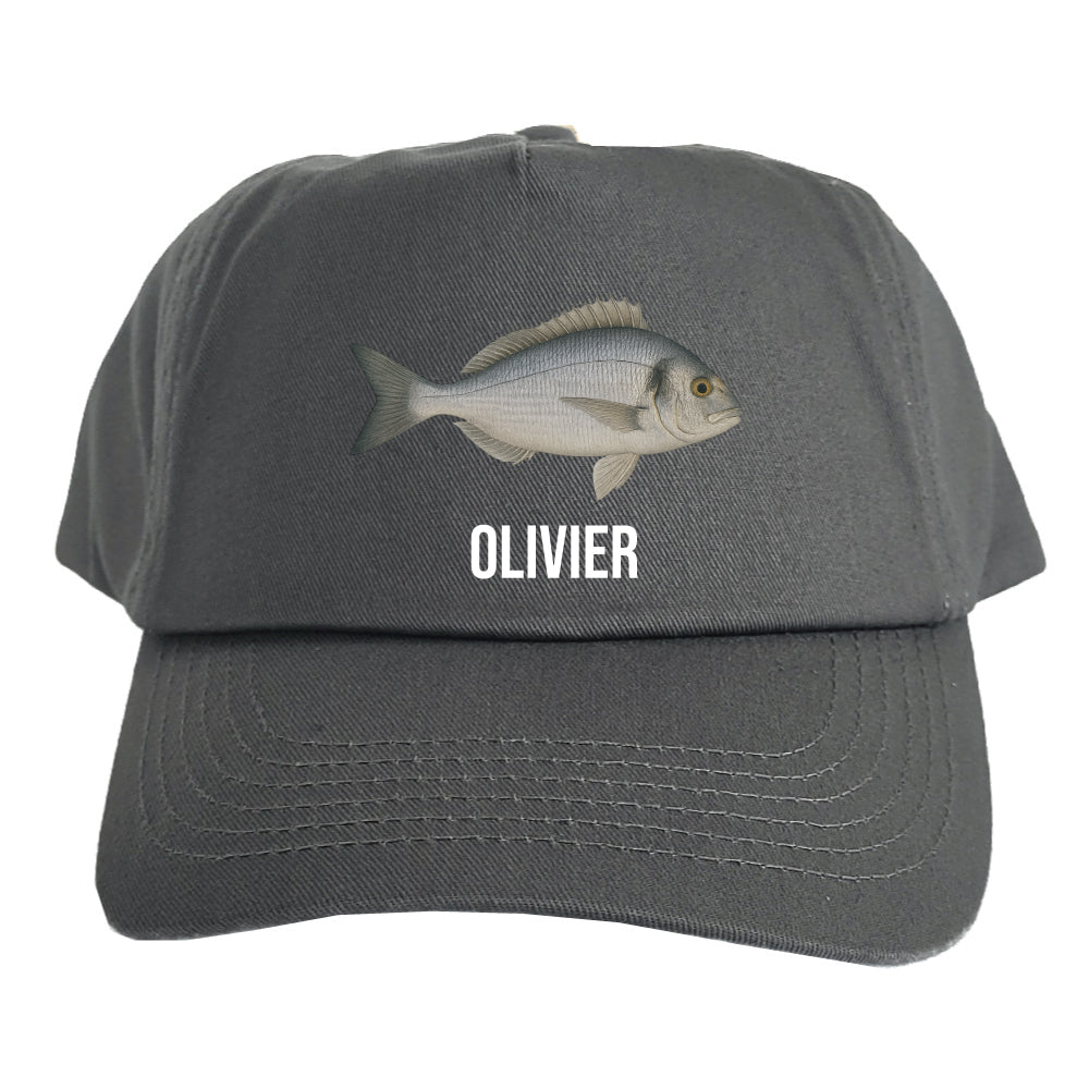 Casquette Adulte Pêcheur Gris Personnalisable