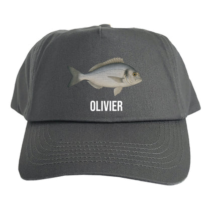 Casquette Adulte Pêcheur Gris Personnalisable
