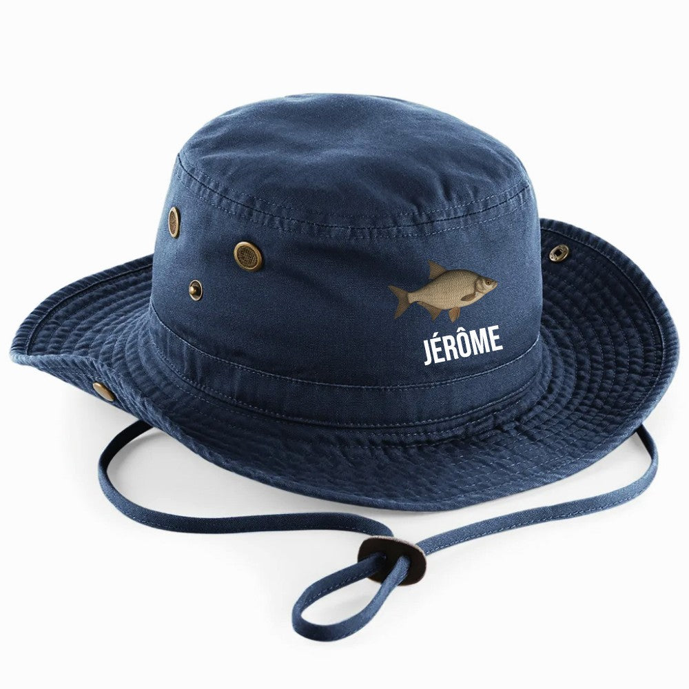 Chapeau de pêche Adulte Navy Personnalisable