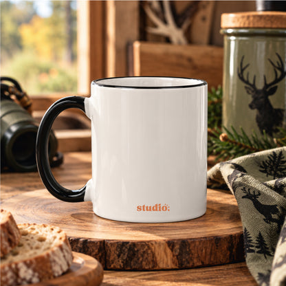 Mug noir et blanc Chasseur Personnalisé - Passion Chasse