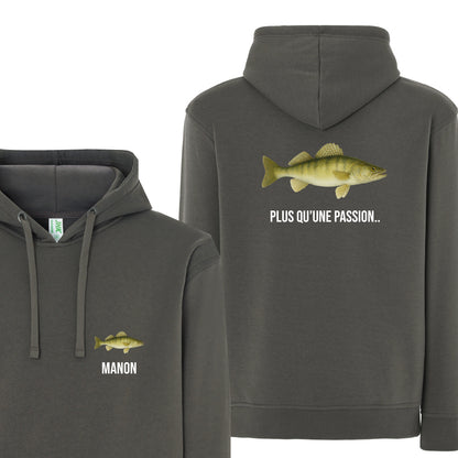 Sweat à Capuche Graphite Pêcheur Personnalisable