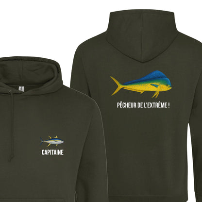 Sweat à Capuche Kaki Pêcheur Personnalisable