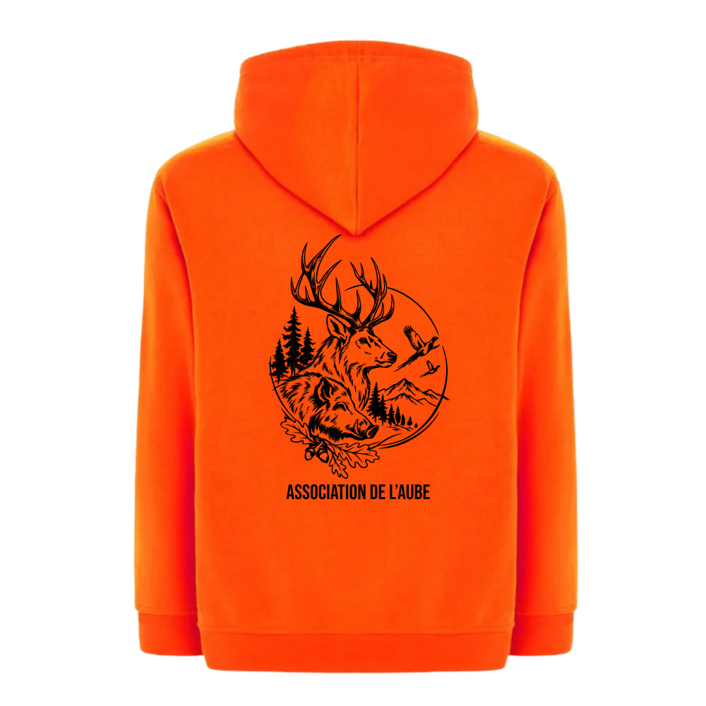 Sweat à Capuche orange Chasseur Personnalisable - Passion Chasse