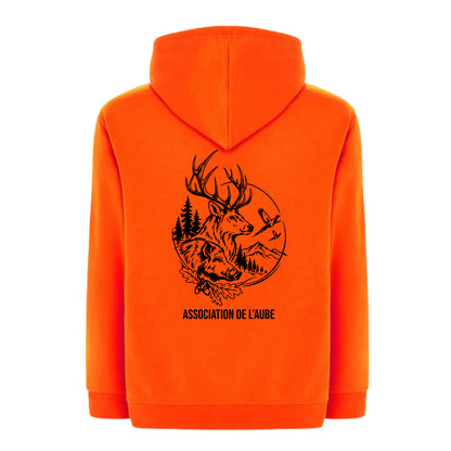 Sweat à Capuche orange Chasseur Personnalisable - Passion Chasse