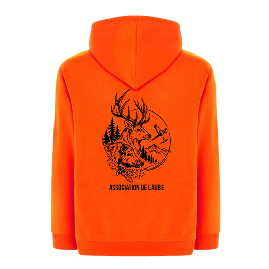 Sweat à Capuche orange Chasseur Personnalisable - Passion Chasse