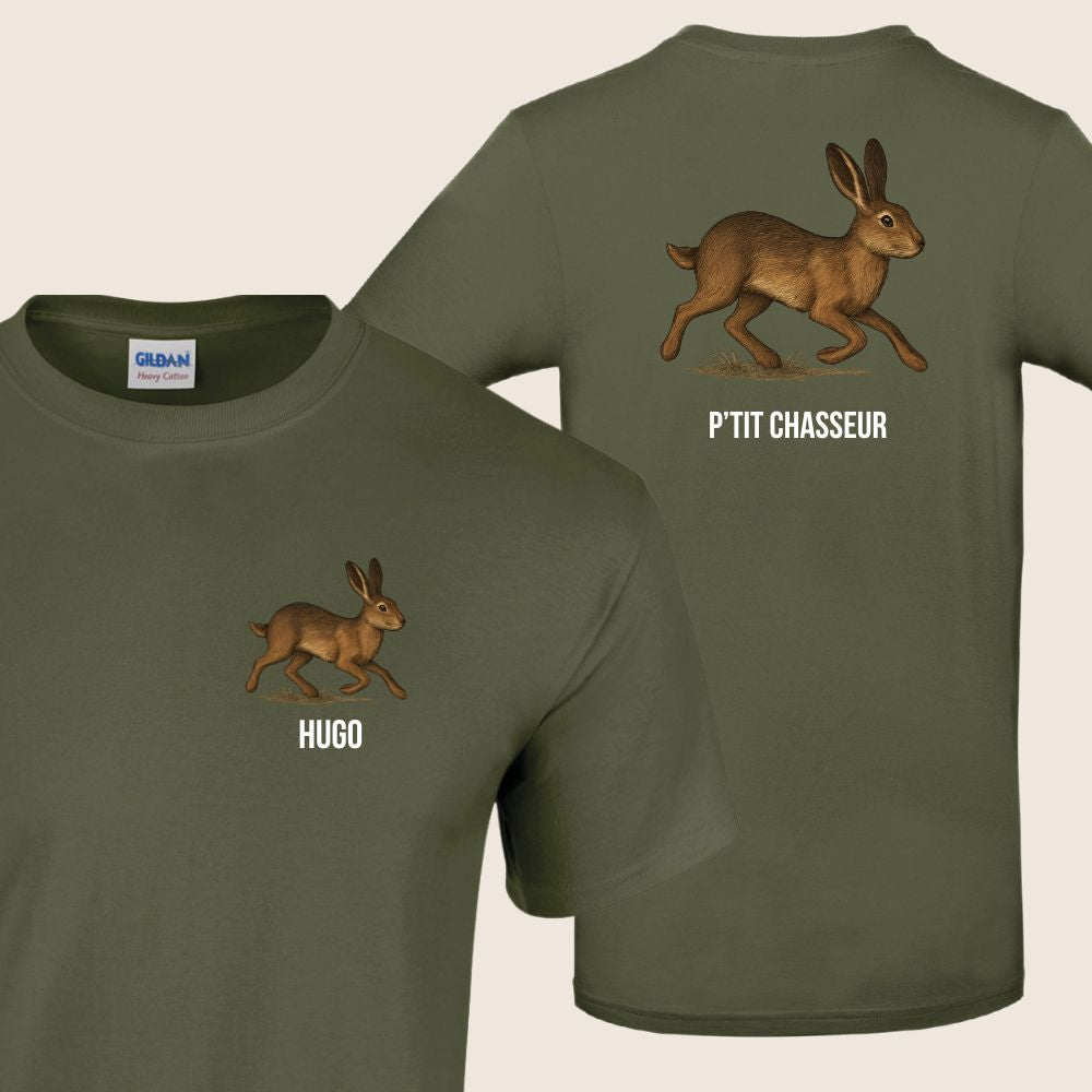 T-shirt enfant Kaki Chasseur Personnalisable