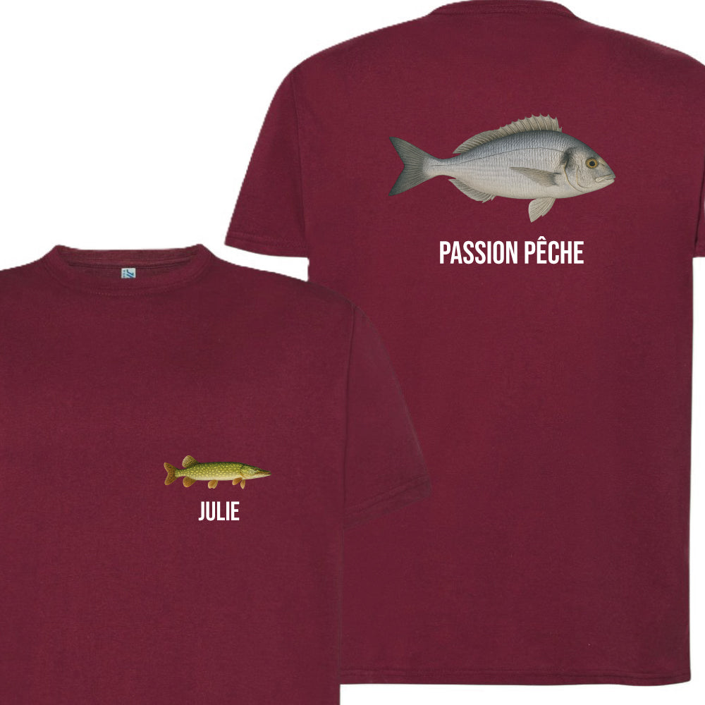 T-shirt Burgundy Pêcheur Personnalisable
