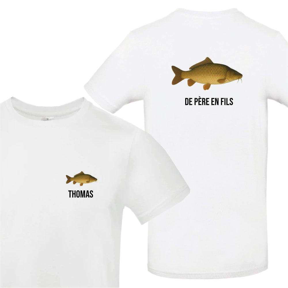T-shirt blanc Pêcheur Personnalisable