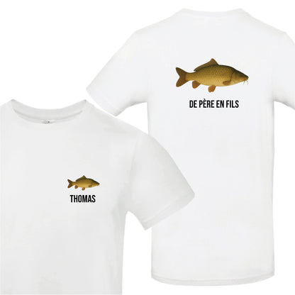 T-shirt blanc Pêcheur Personnalisable