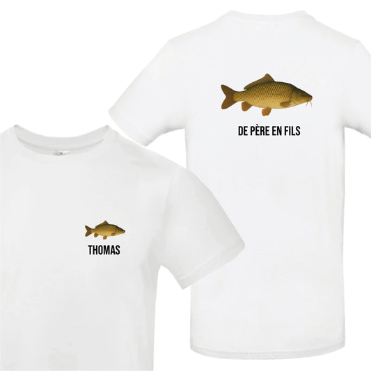 T-shirt blanc Pêcheur Personnalisable