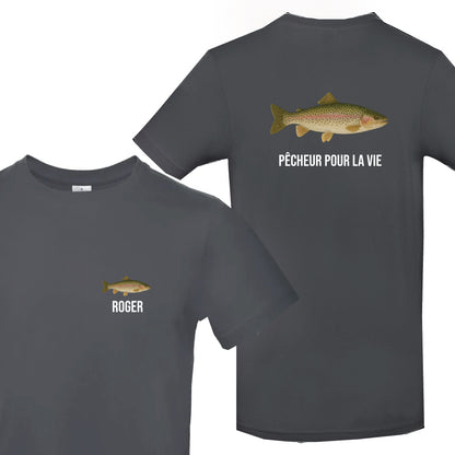 T-shirt gris foncé Pêcheur Personnalisable