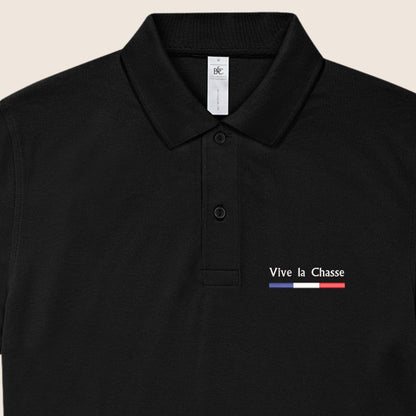 Polo Noir « Vive la chasse »