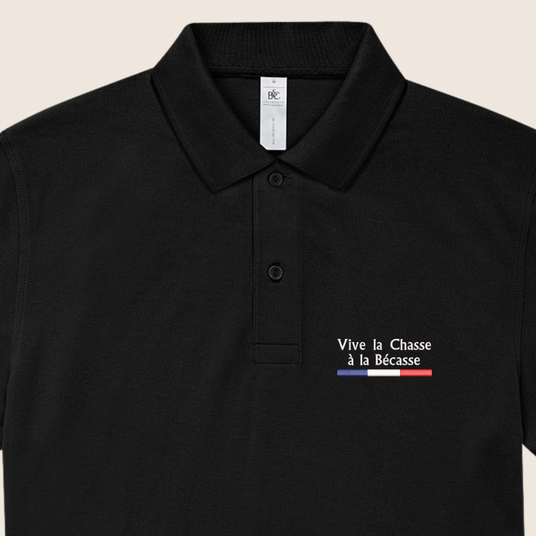 Polo Noir « Vive la chasse » - Gibiers