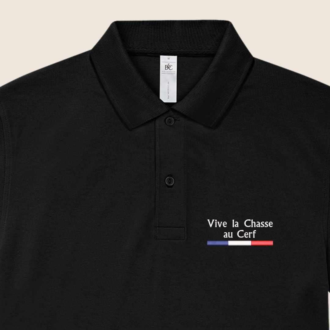 Polo Noir « Vive la chasse » - Gibiers
