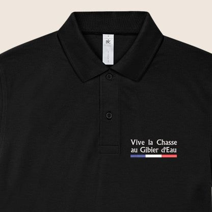 Polo Noir « Vive la chasse » - Gibiers