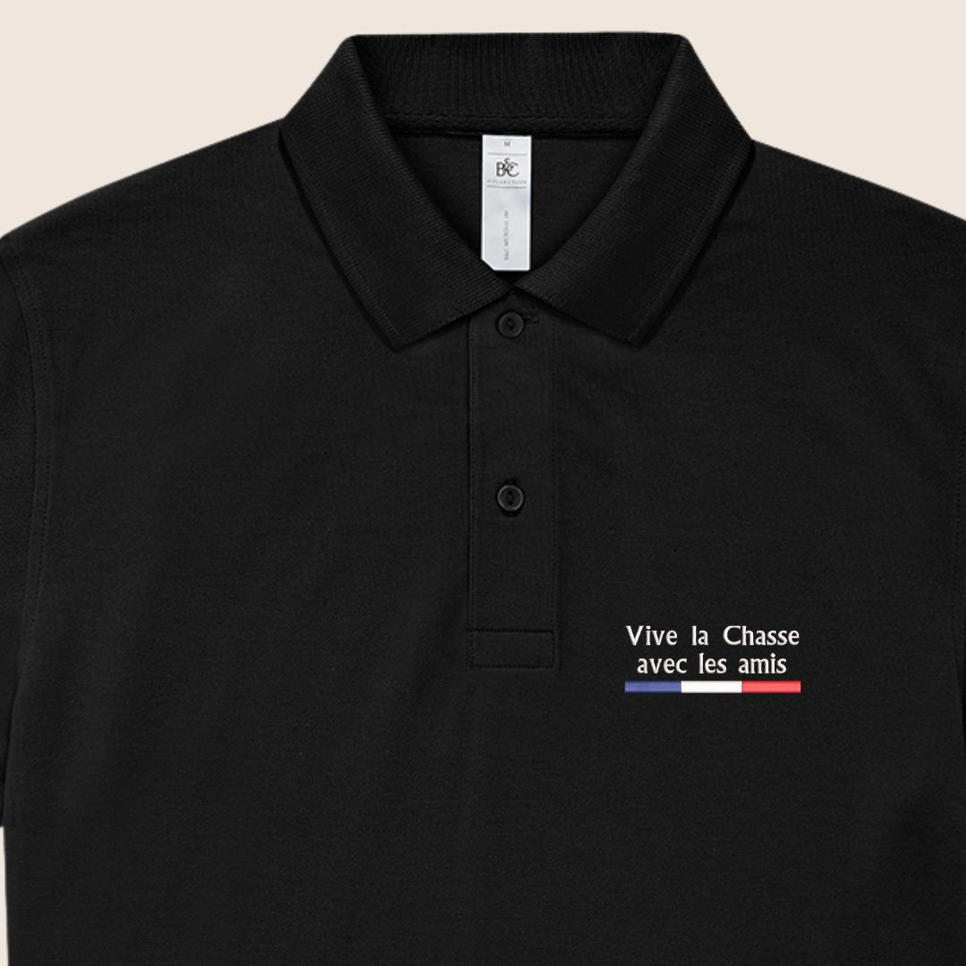 Polo Noir « Vive la chasse » - Mode de vie