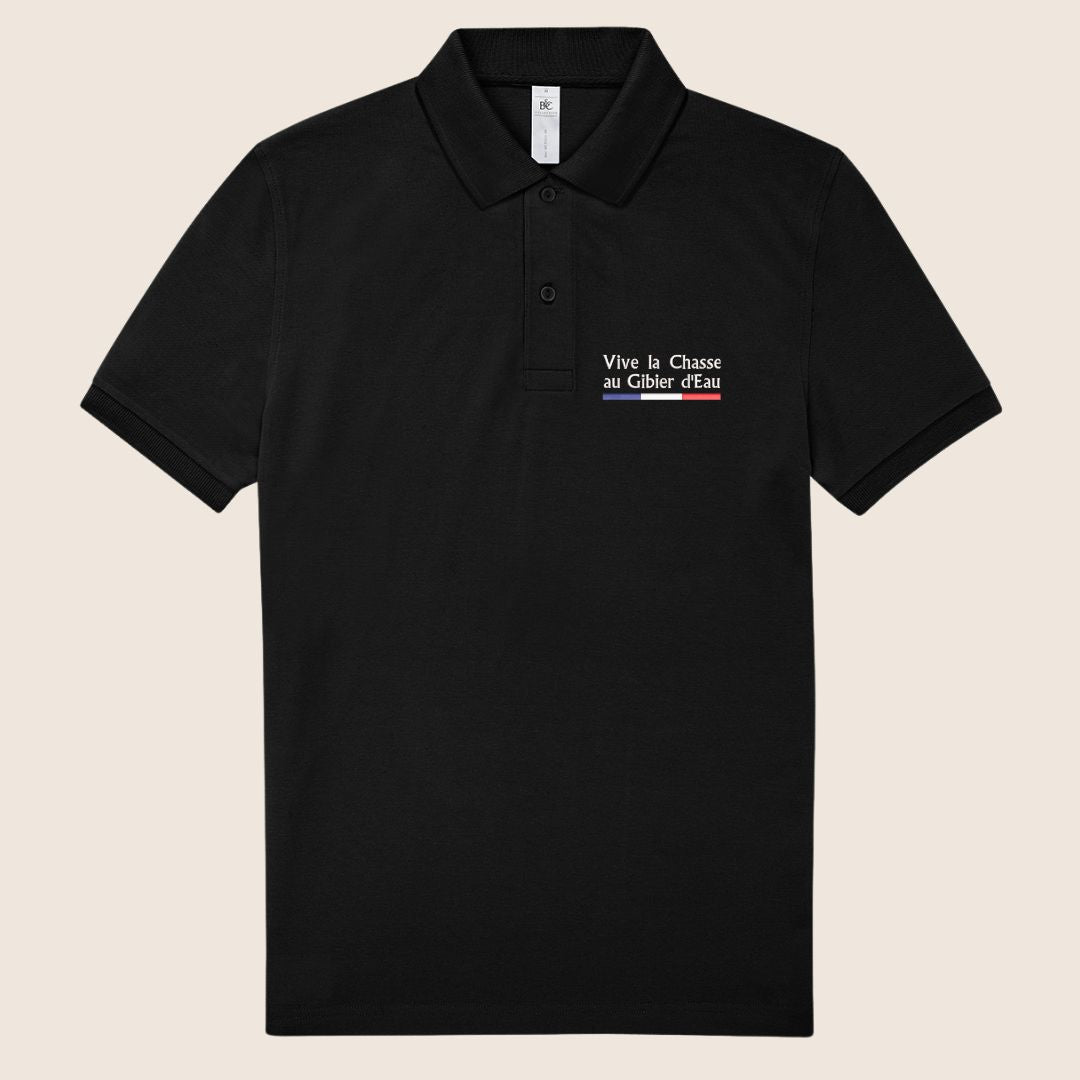 Polo Noir « Vive la chasse » - Gibiers