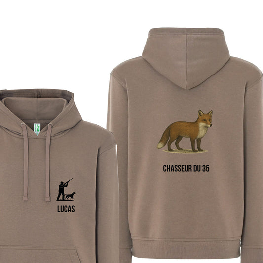 Sweat à Capuche Marron Chasseur Personnalisable