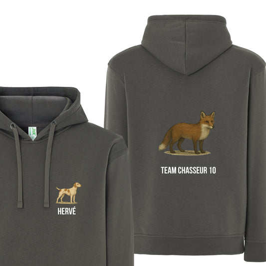 Sweat à Capuche Graphite Chasseur Personnalisable