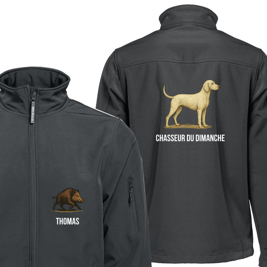 Veste grise Softshell pour Chasseur